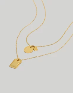 Madewell Etched Coin Necklace Set