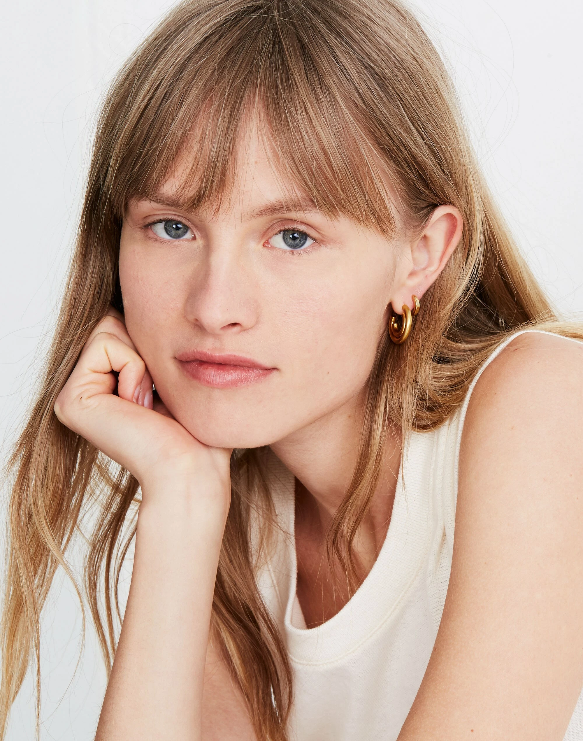 Madewell Delicate Collection Demi-Fine Huggie Mini Hoop Earrings - Image 2