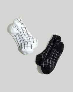 Madewell Two-Pack Grid Low-Profile Socks