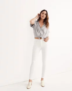 Madewell 9" Mid-Rise Skinny Jeans In Pure White