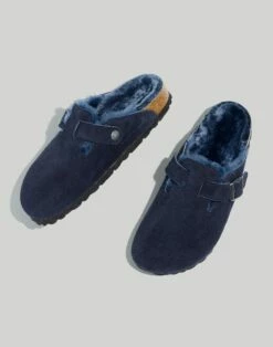 Madewell Birkenstock® Suede Boston Clogs In Shearling