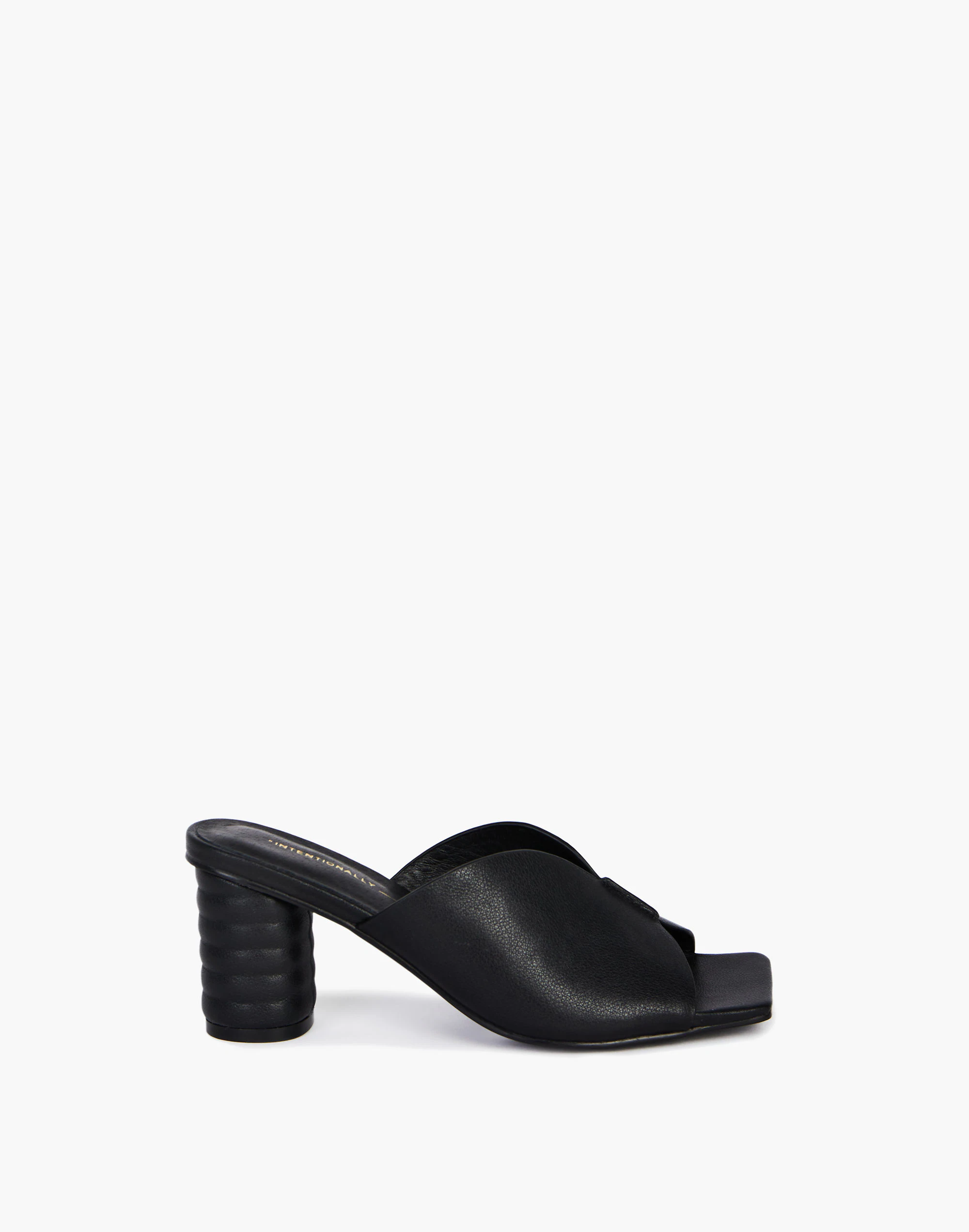 Madewell Intentionally Blank Leather Kamika Mules In Black - Image 2
