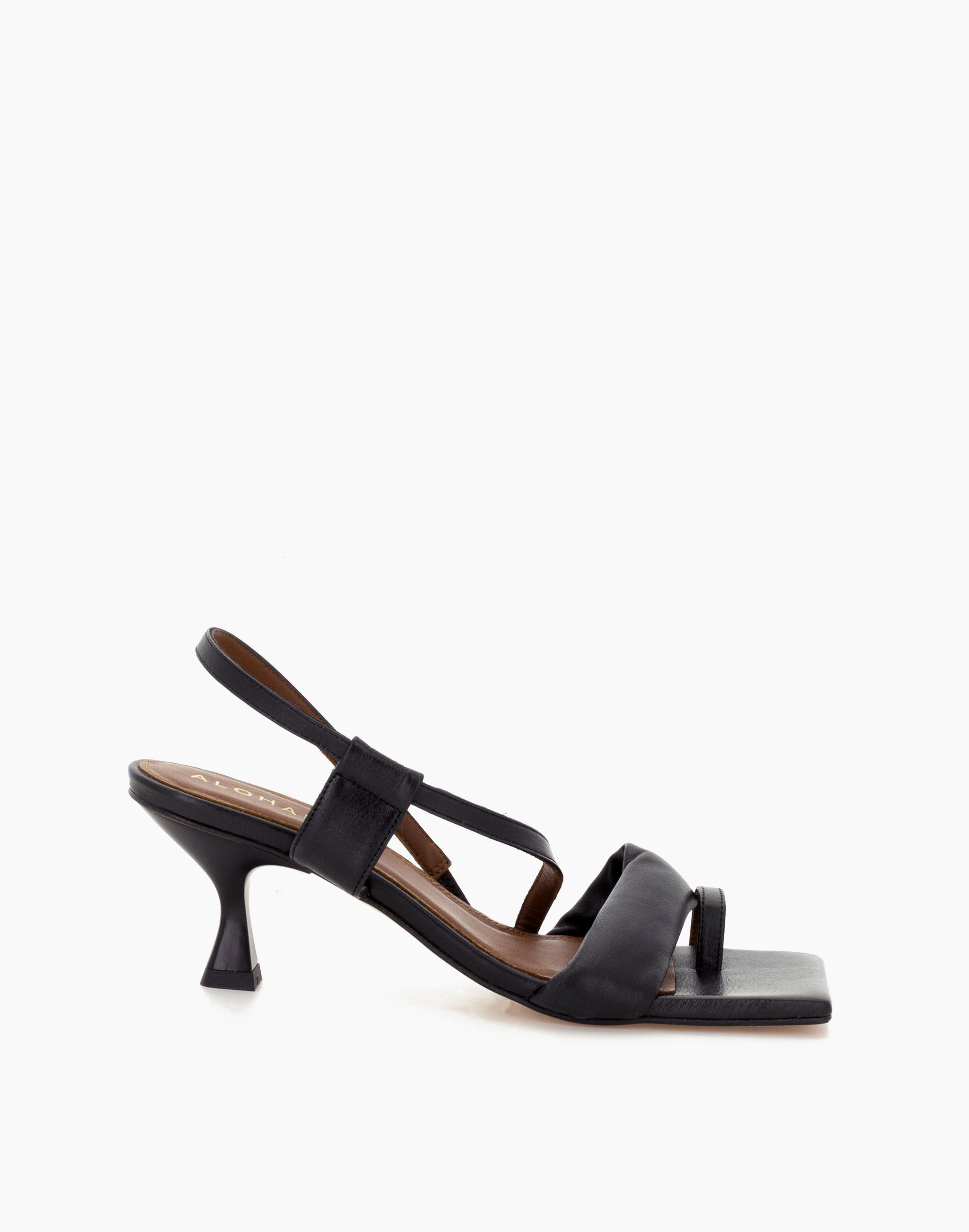 Madewell ALOHAS Leather Asymmetrical Sandals In Black