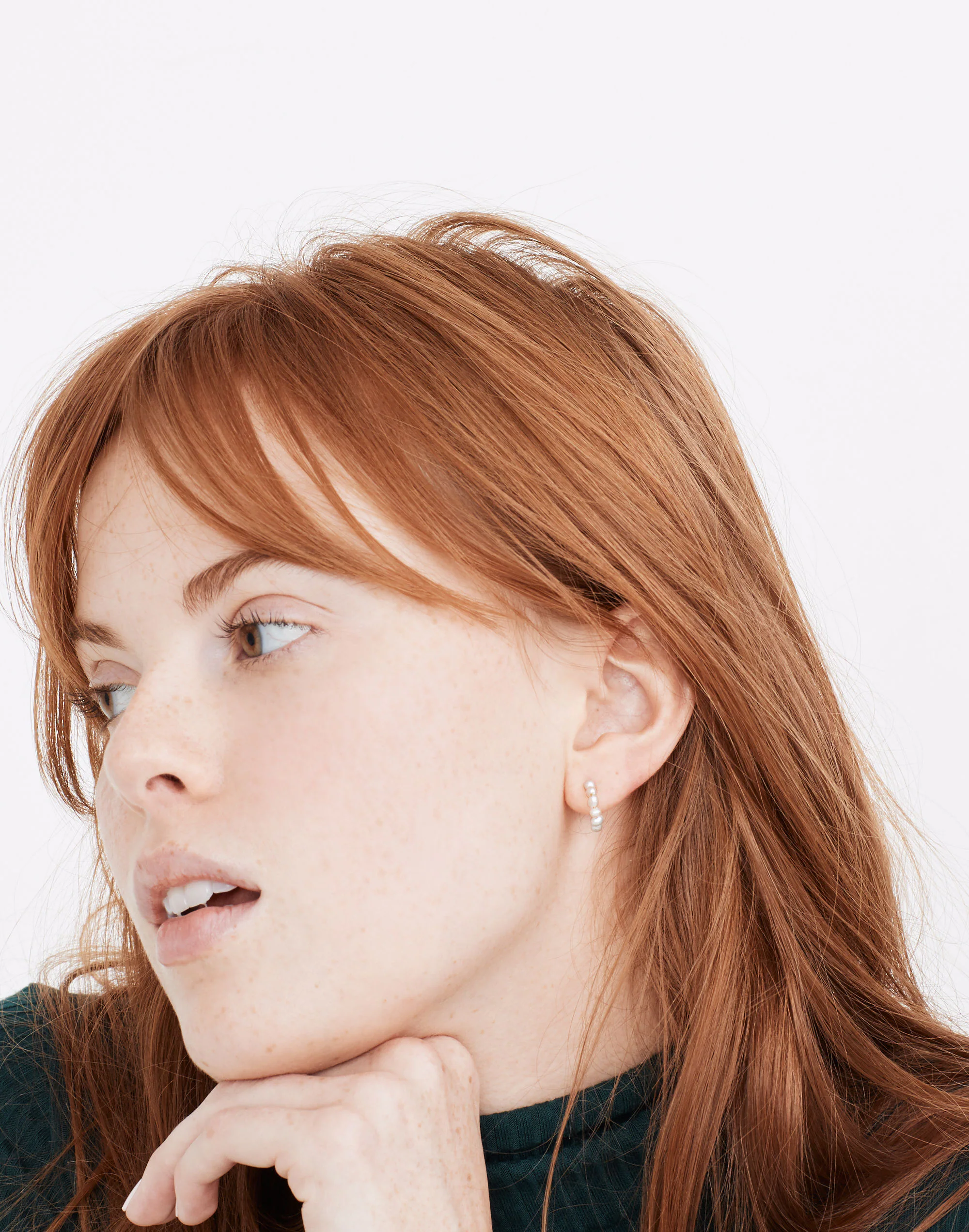 Madewell Freshwater Pearl Huggie Hoop Earrings - Image 2