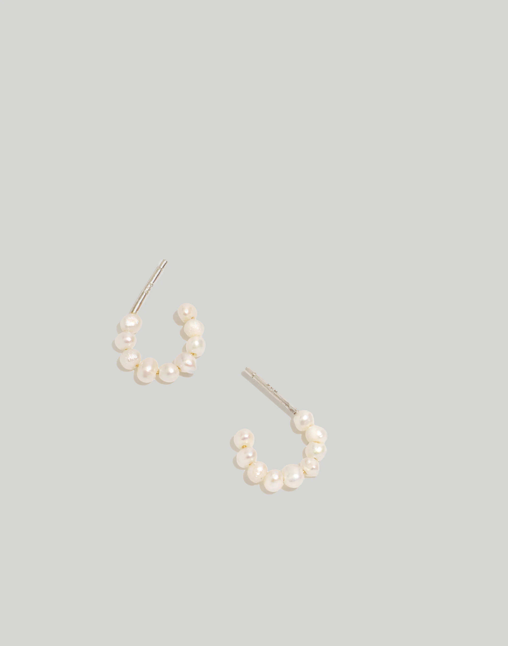 Madewell Freshwater Pearl Huggie Hoop Earrings