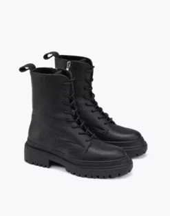 Madewell Maguire Shearling-Lined Leather Bellagio Lace-Up Boots