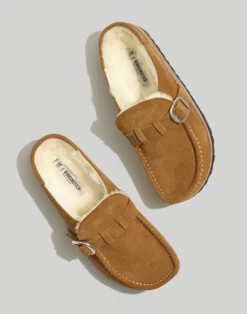 Madewell Birkenstock® Suede Buckley Clogs In Shearling