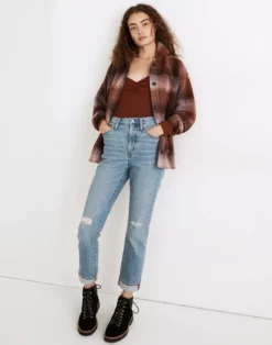 Madewell The High-Rise Slim Boyjean In Bilston Wash: Ripped Edition