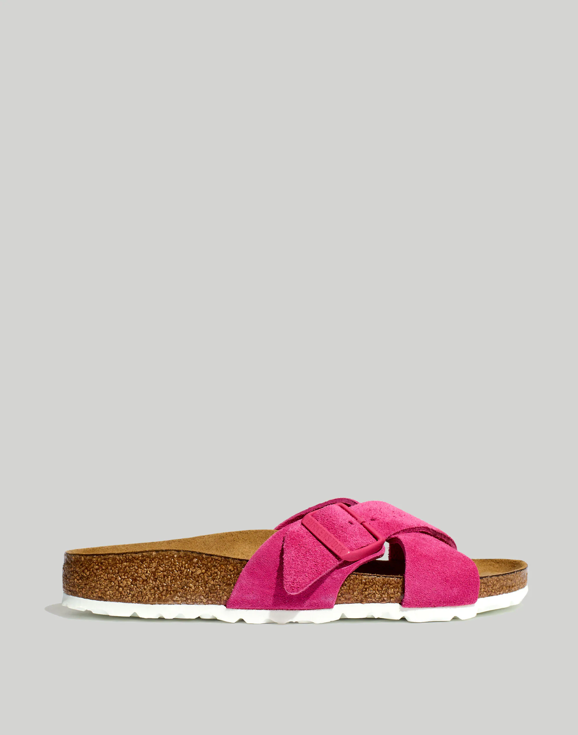 Madewell Birkenstock® Suede Siena Soft Footbed Sandals In Fuchsia Tulip - Image 2