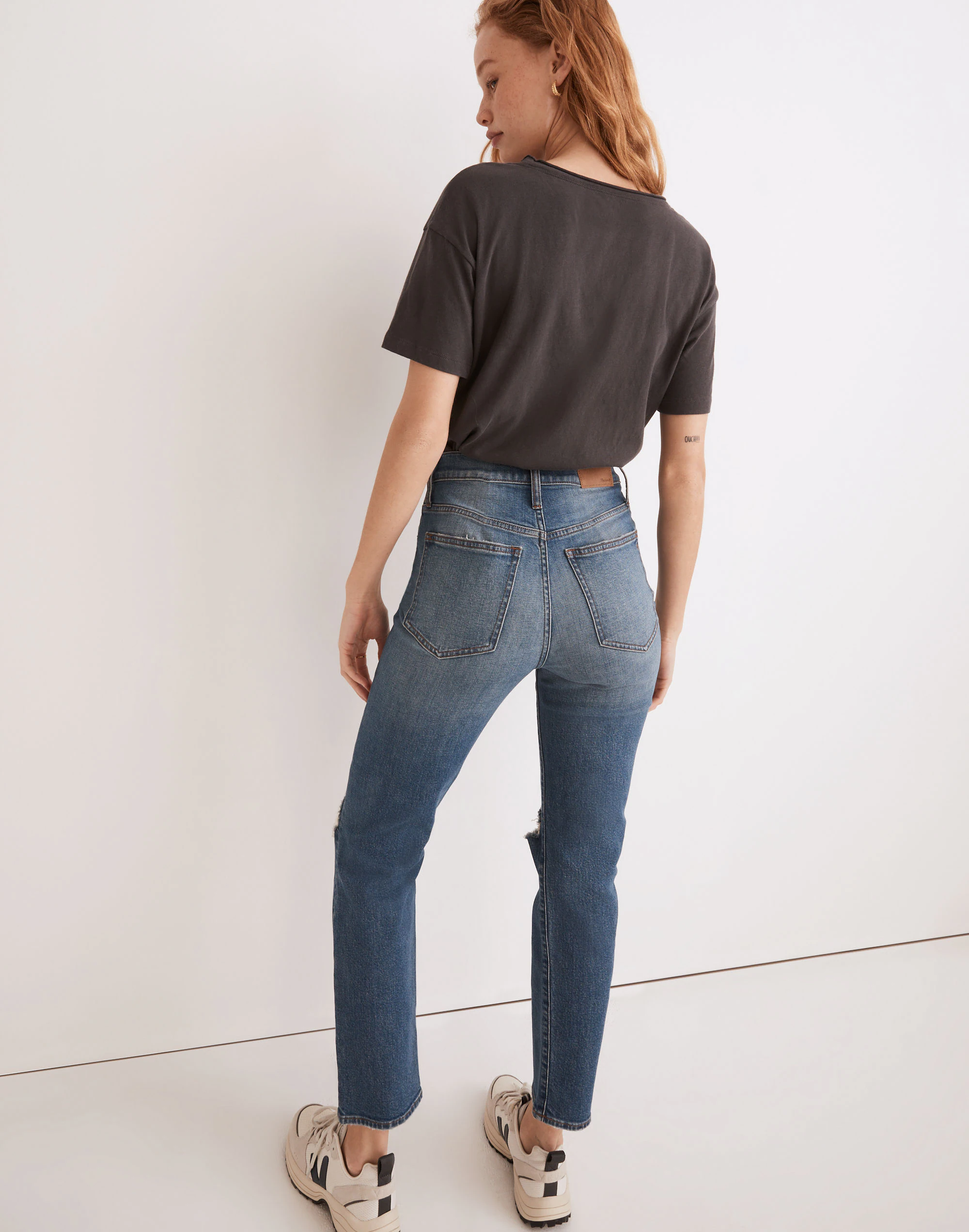 Madewell The Perfect Vintage Crop Jean In Gooding Wash: Knee-Rip Edition - Image 3