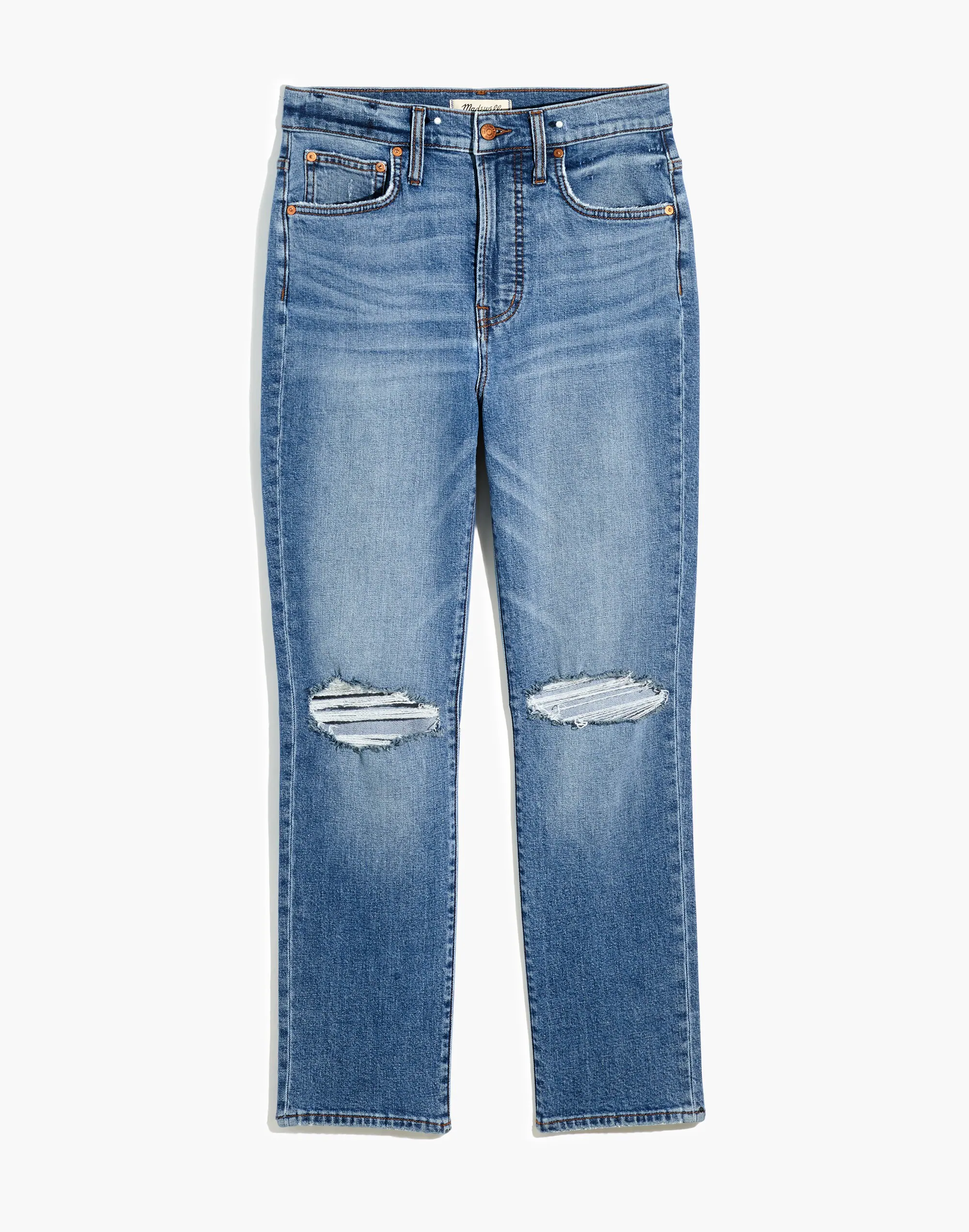 Madewell The Perfect Vintage Crop Jean In Gooding Wash: Knee-Rip Edition - Image 5
