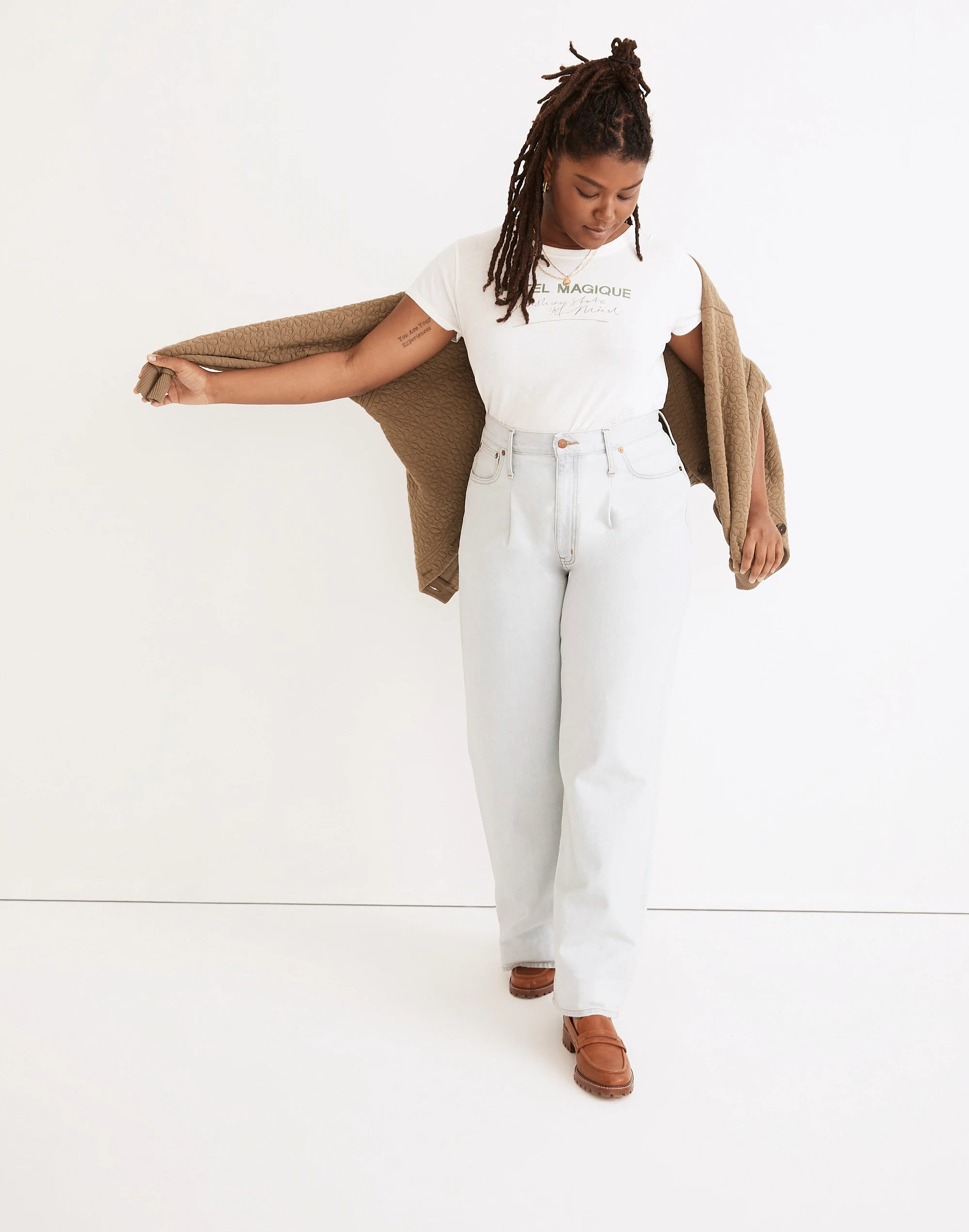 Madewell Superwide-Leg Jeans In Olcott Wash: Pleated Edition