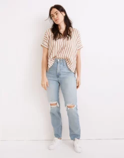 Madewell The Curvy Perfect Vintage Jean In Danby Wash: Ripped Edition