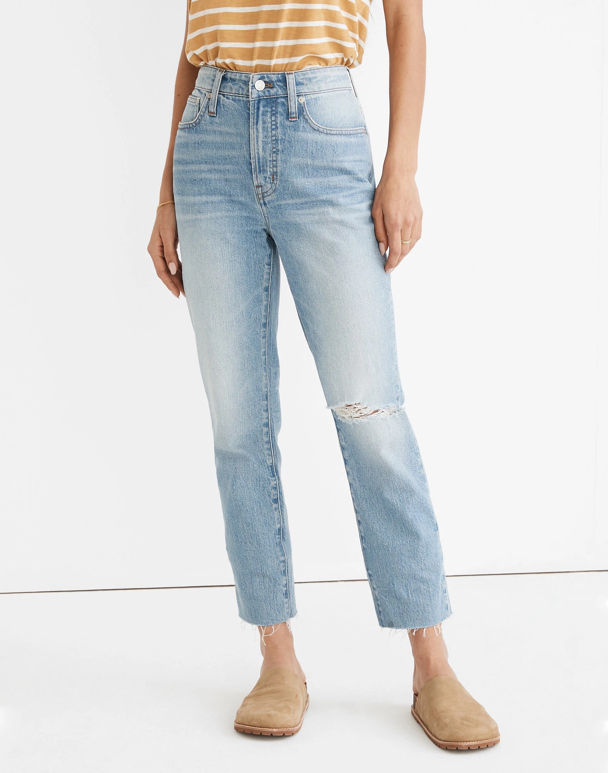 Madewell The Curvy Perfect Vintage Jean In Coney Wash: Destroyed Edition - Image 4