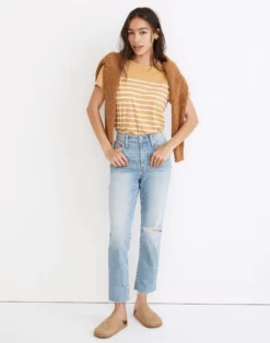 Madewell The Curvy Perfect Vintage Jean In Coney Wash: Destroyed Edition