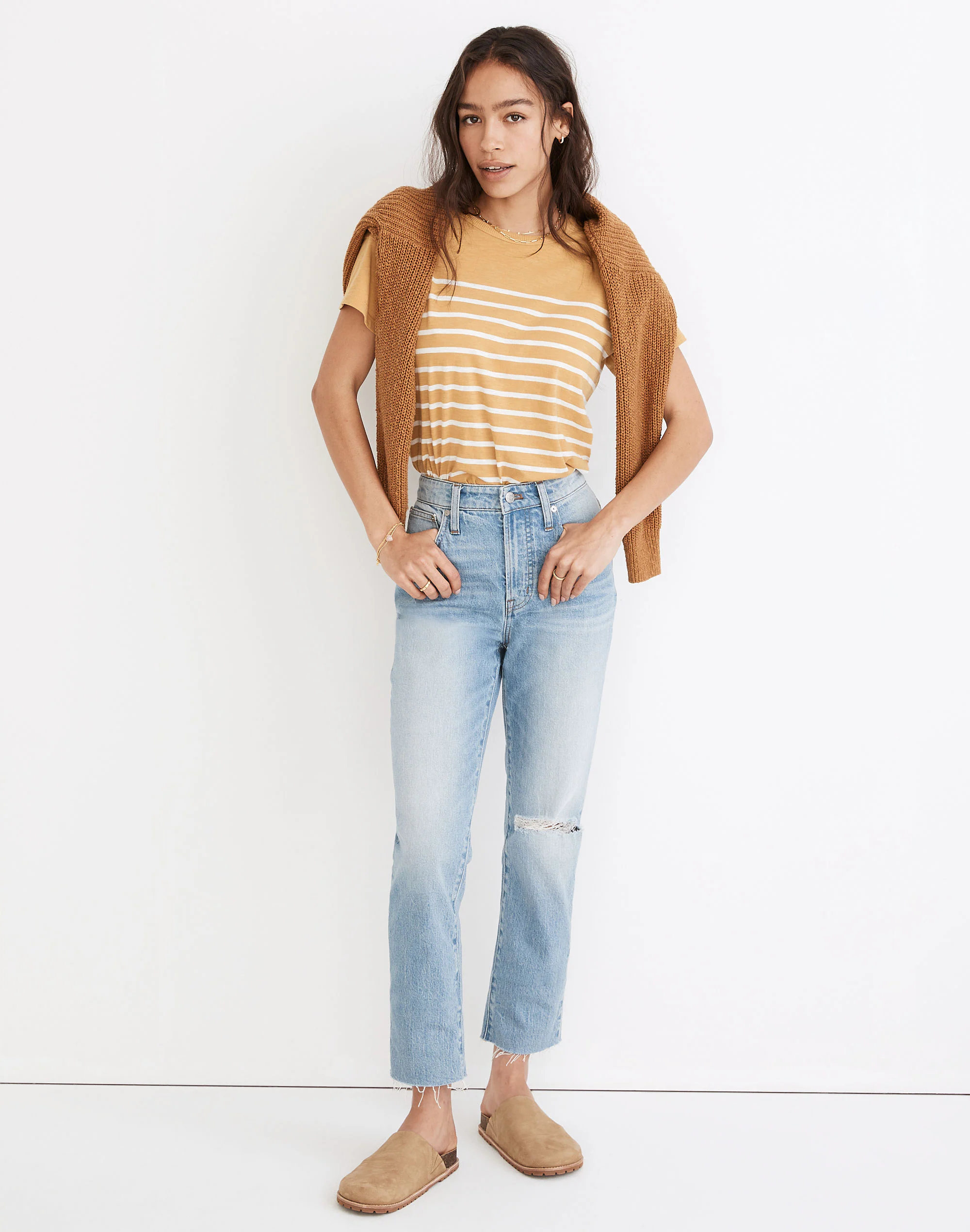 Madewell The Curvy Perfect Vintage Jean In Coney Wash: Destroyed Edition