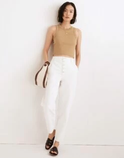 Madewell Balloon Jeans In Tile White: Button-Front Edition