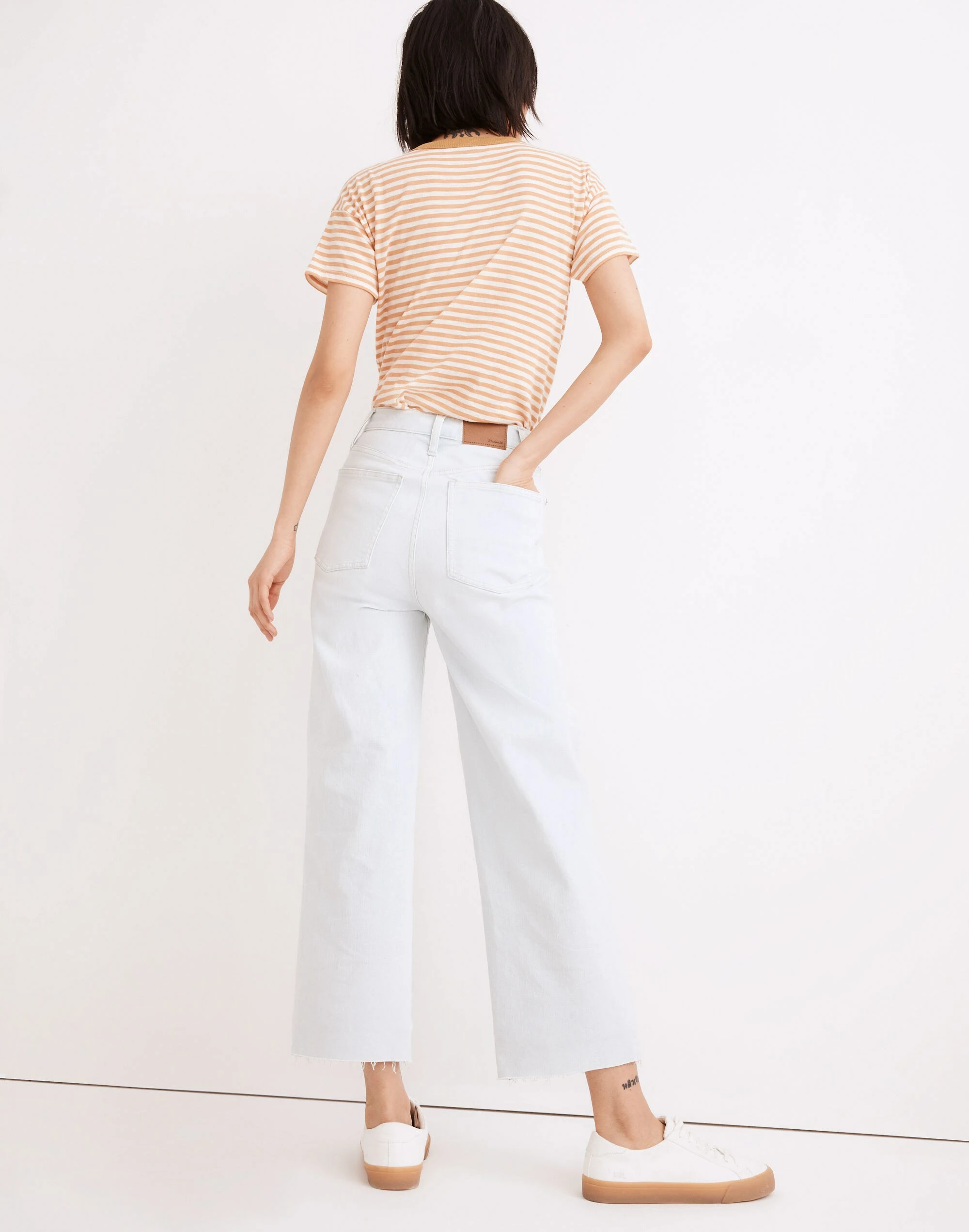 Madewell The Perfect Vintage Wide-Leg Crop Jean In Bosworth Wash: Raw-Hem Edition - Image 3