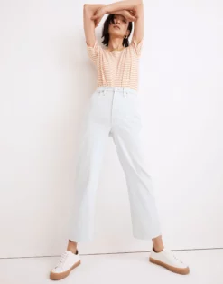 Madewell The Perfect Vintage Wide-Leg Crop Jean In Bosworth Wash: Raw-Hem Edition