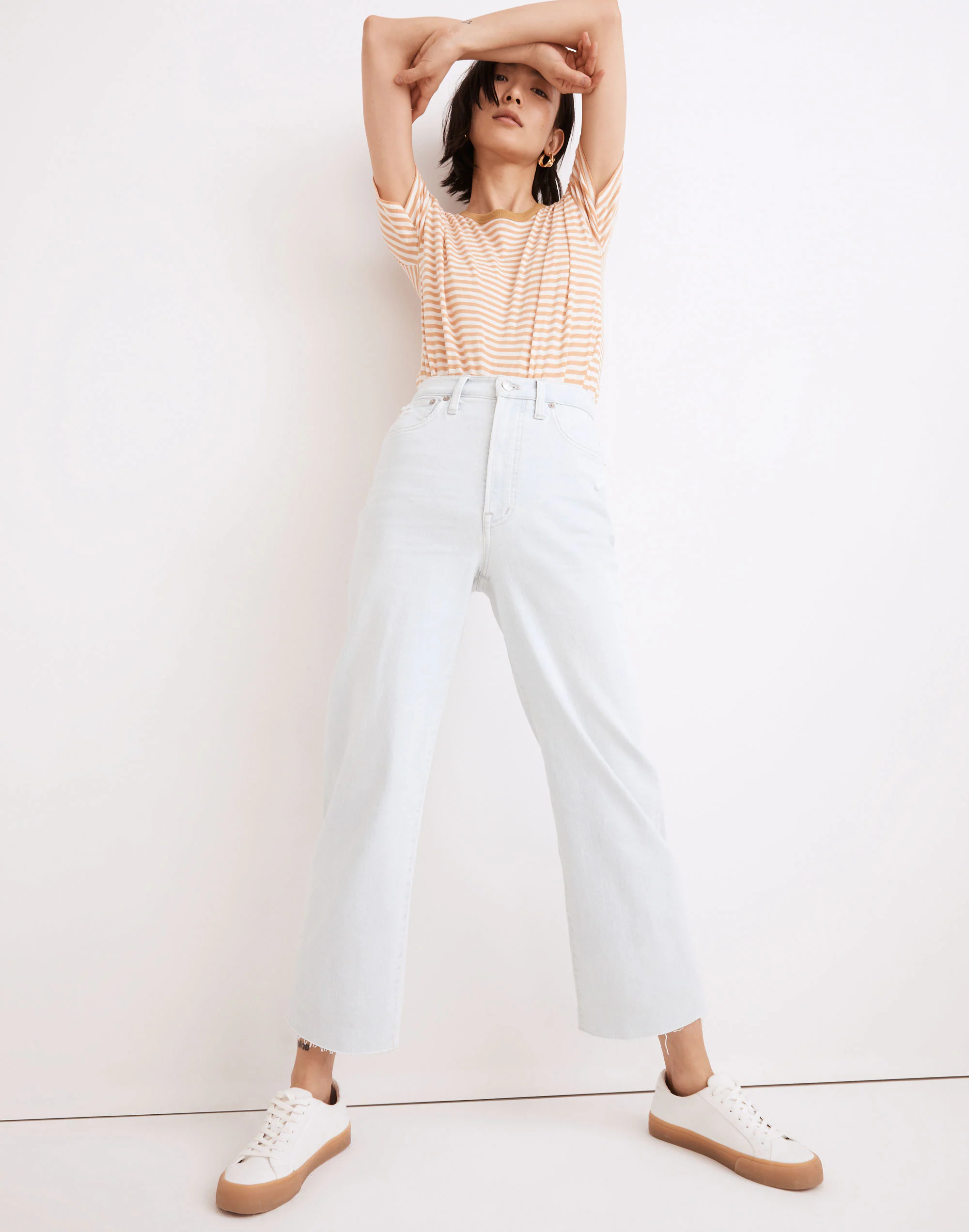 Madewell The Perfect Vintage Wide-Leg Crop Jean In Bosworth Wash: Raw-Hem Edition