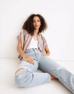 Madewell The Momjean In Lowden Wash: Ripped Edition