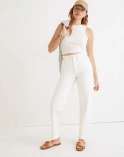 Madewell The Convertible Paperbag Dadjean In Tile White