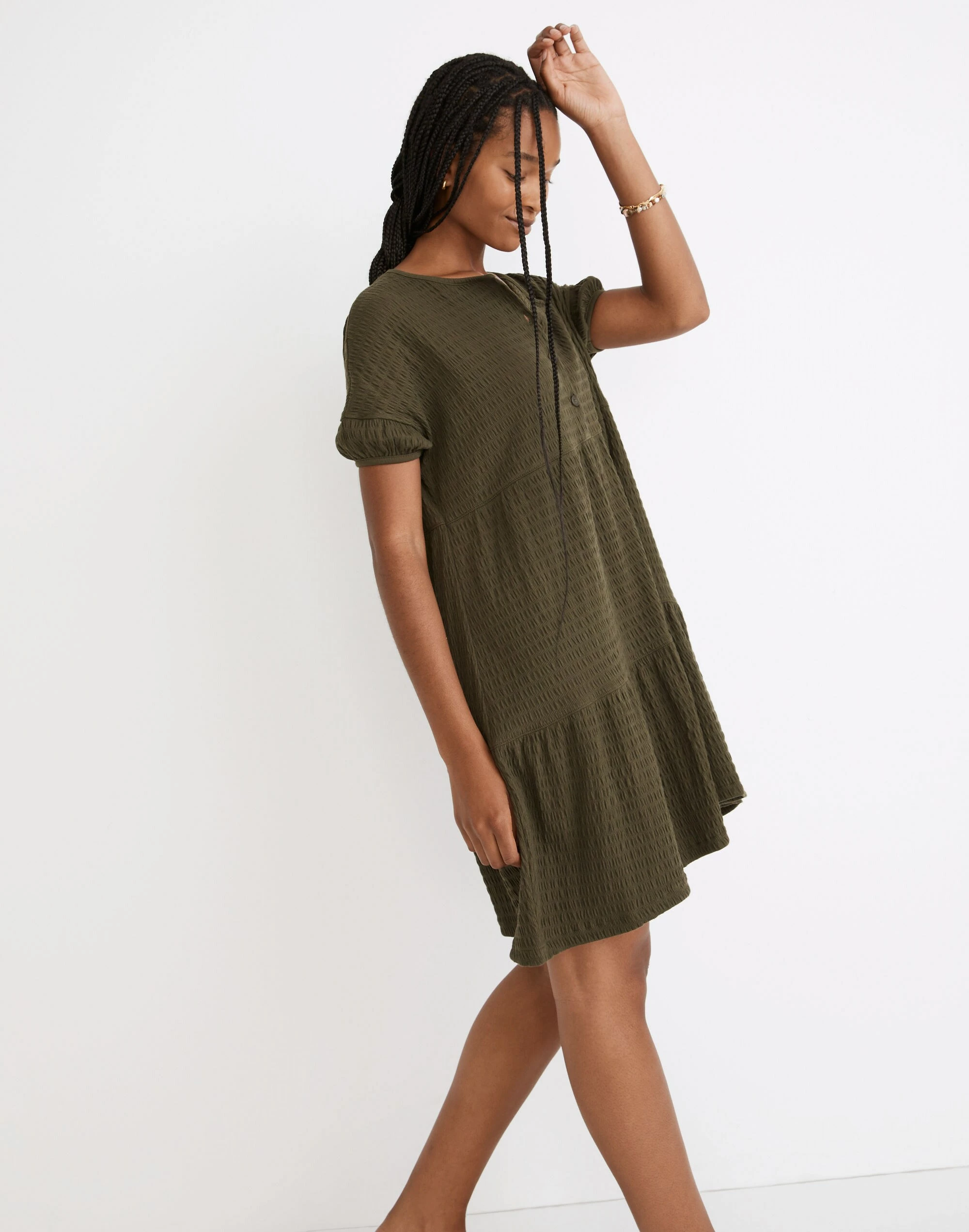 Madewell (Re)sourced Crinkle-Knit Tiered Mini Dress - Image 2