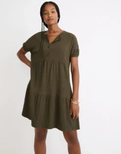 Madewell (Re)sourced Crinkle-Knit Tiered Mini Dress