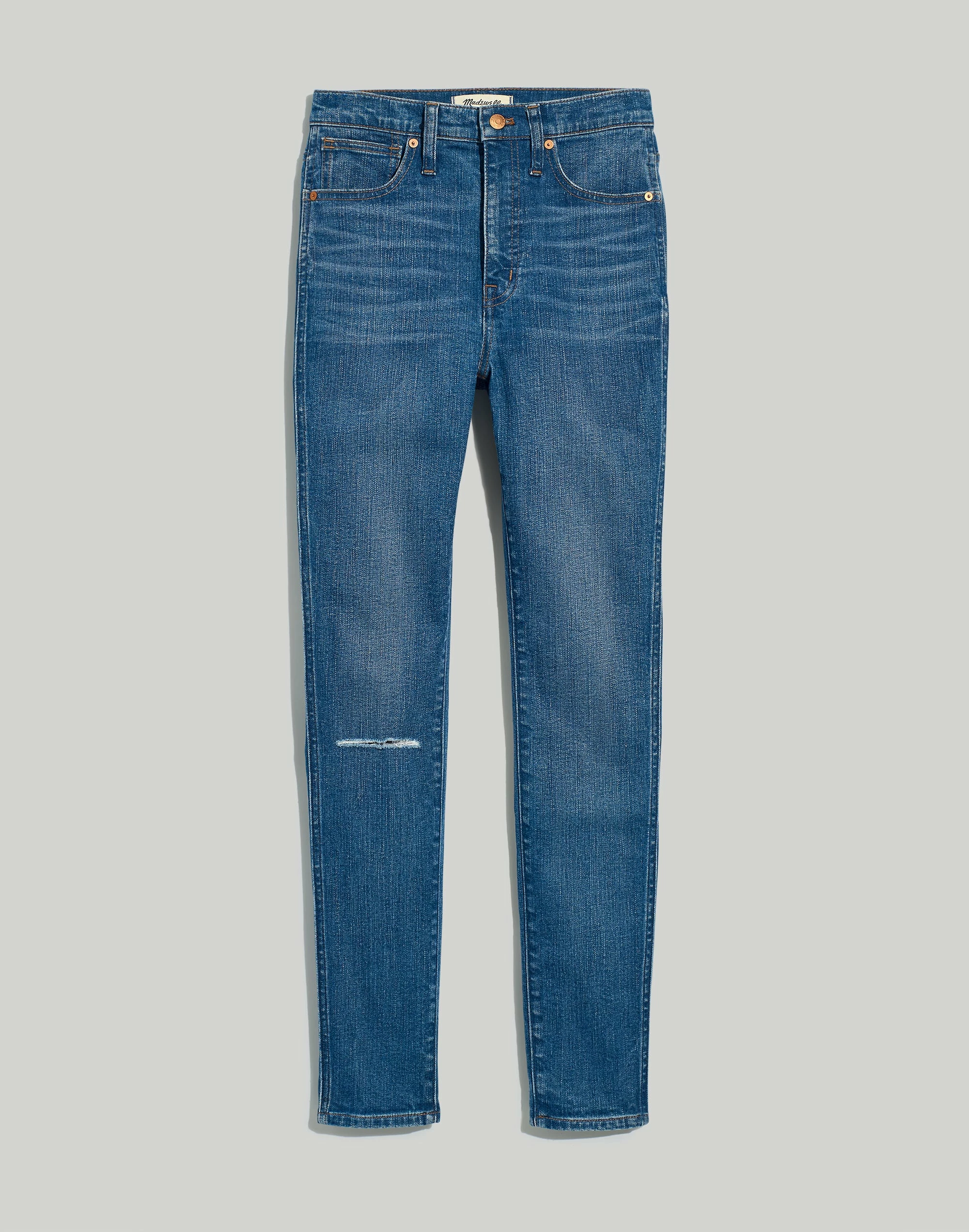Madewell 10" High-Rise Skinny Jeans In Foregate Wash: Knee-Rip Edition - Image 5