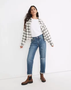 Madewell The Slouchy Boyjean In Standen Wash: Slit-Knee Edition