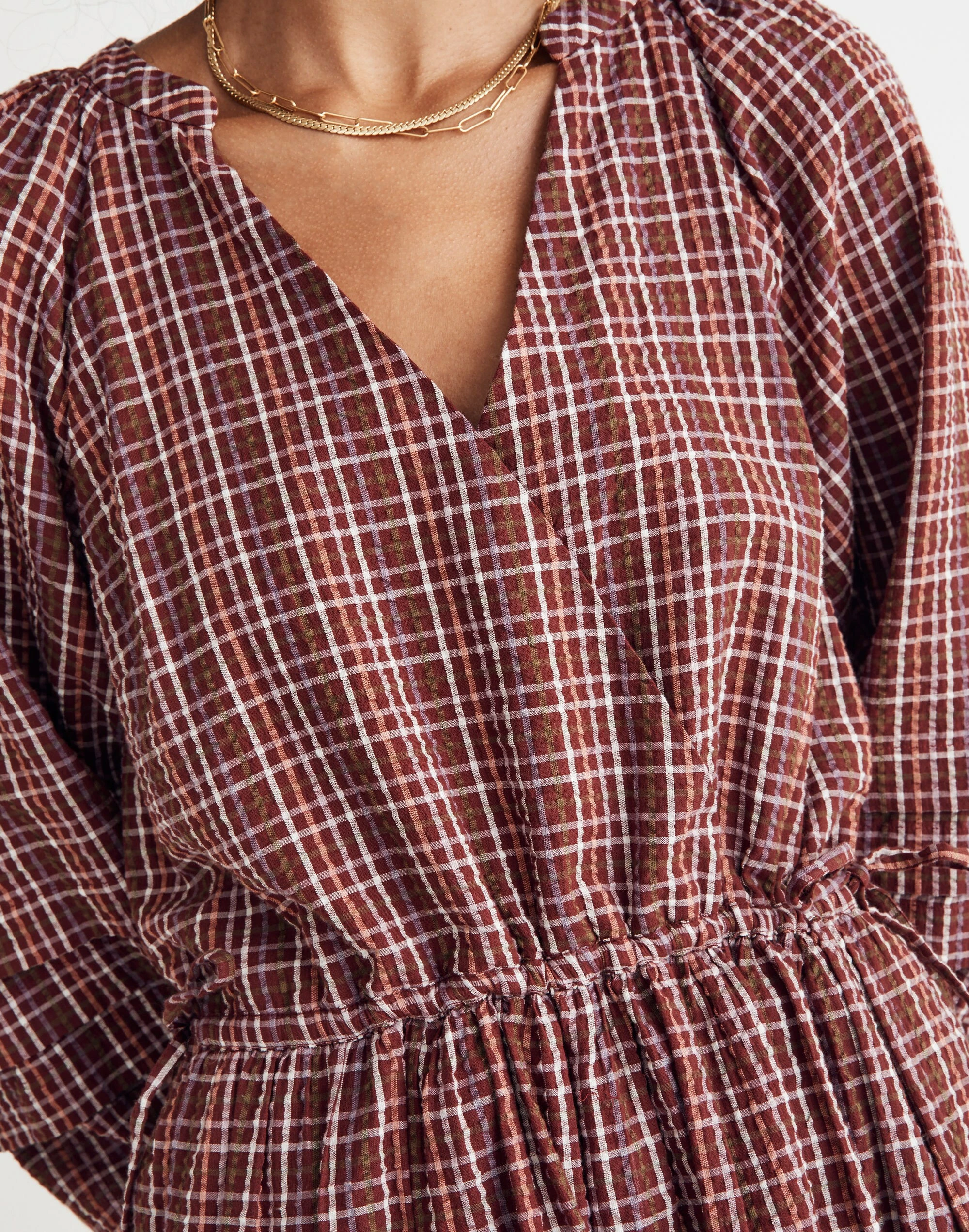 Madewell Seersucker Wrap Mini Dress - Image 4