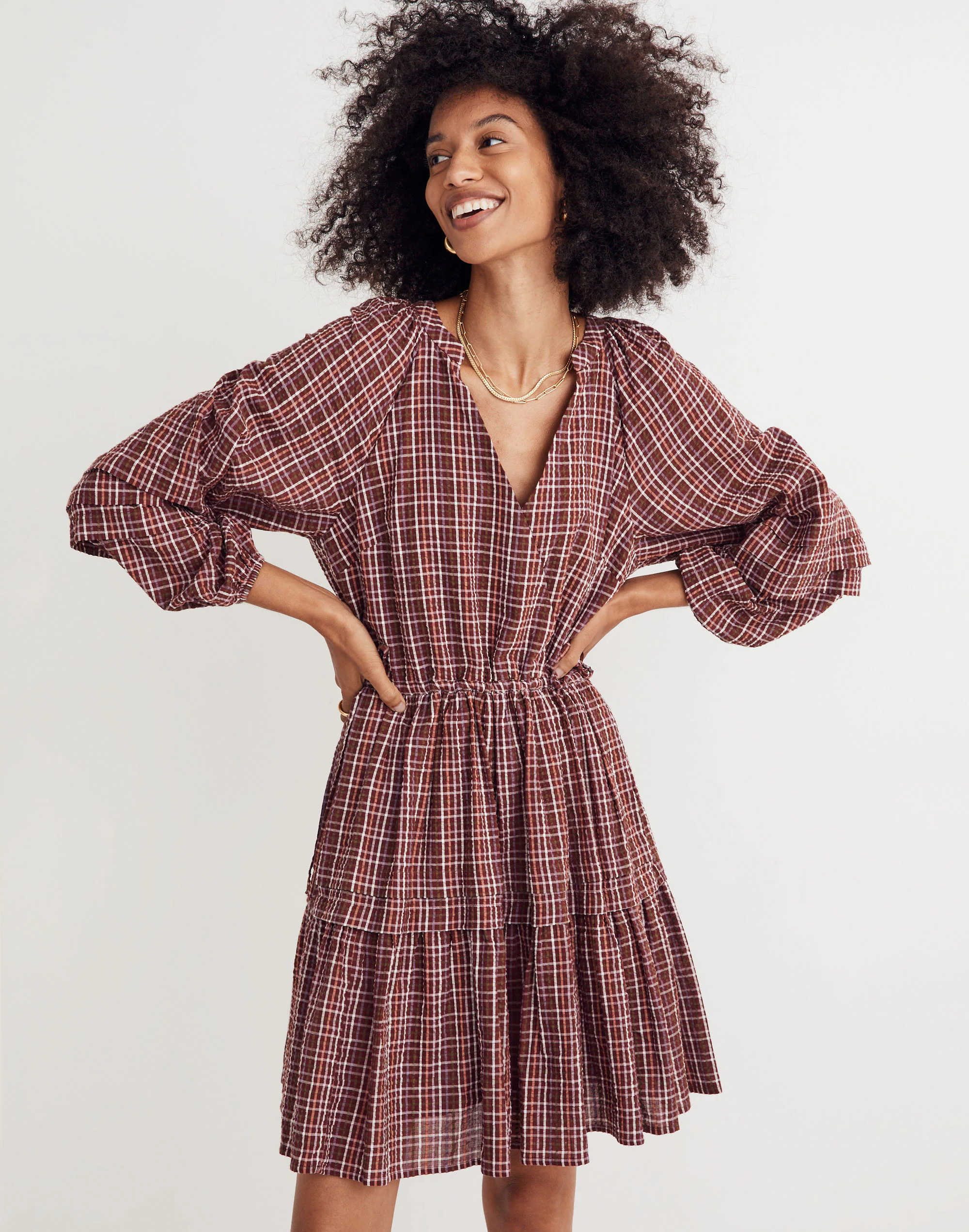 Madewell Seersucker Wrap Mini Dress