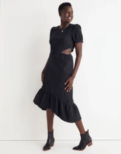 Madewell Denim Cutout Midi Dress In Mulgrove Wash