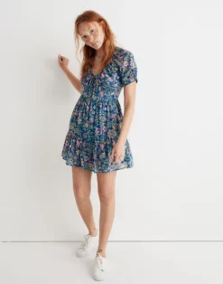 Madewell Banjanan Voile Artemis Dress In Surf Floral