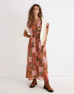 Madewell Banjanan Voile Dragon Dress In Patchwork Floral