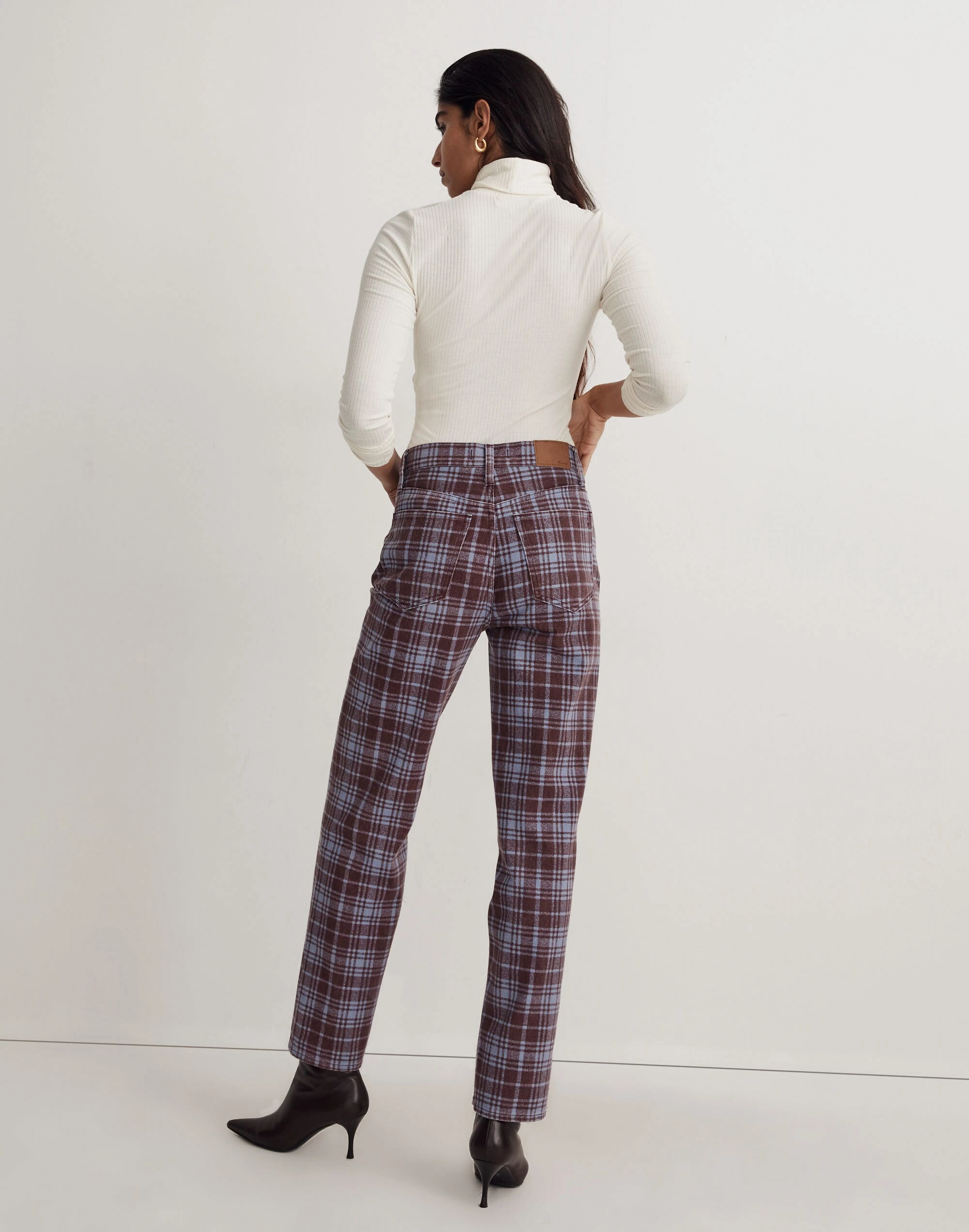 Madewell The Perfect Vintage Straight Jean In Cabernet Plaid - Image 3