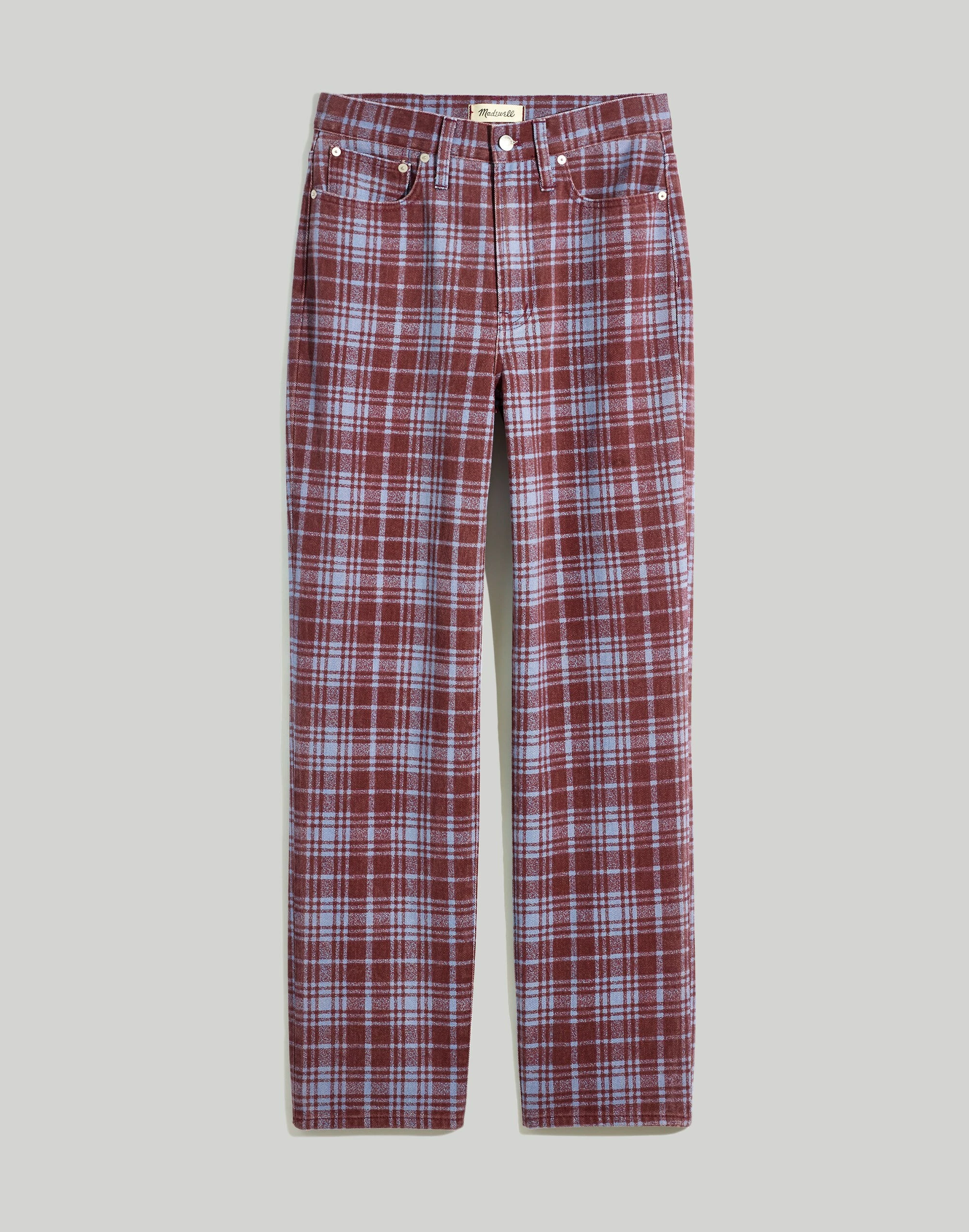 Madewell The Perfect Vintage Straight Jean In Cabernet Plaid - Image 6