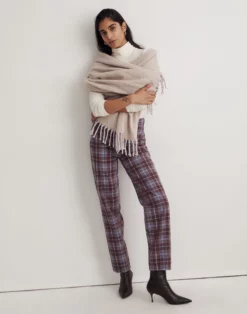 Madewell The Perfect Vintage Straight Jean In Cabernet Plaid