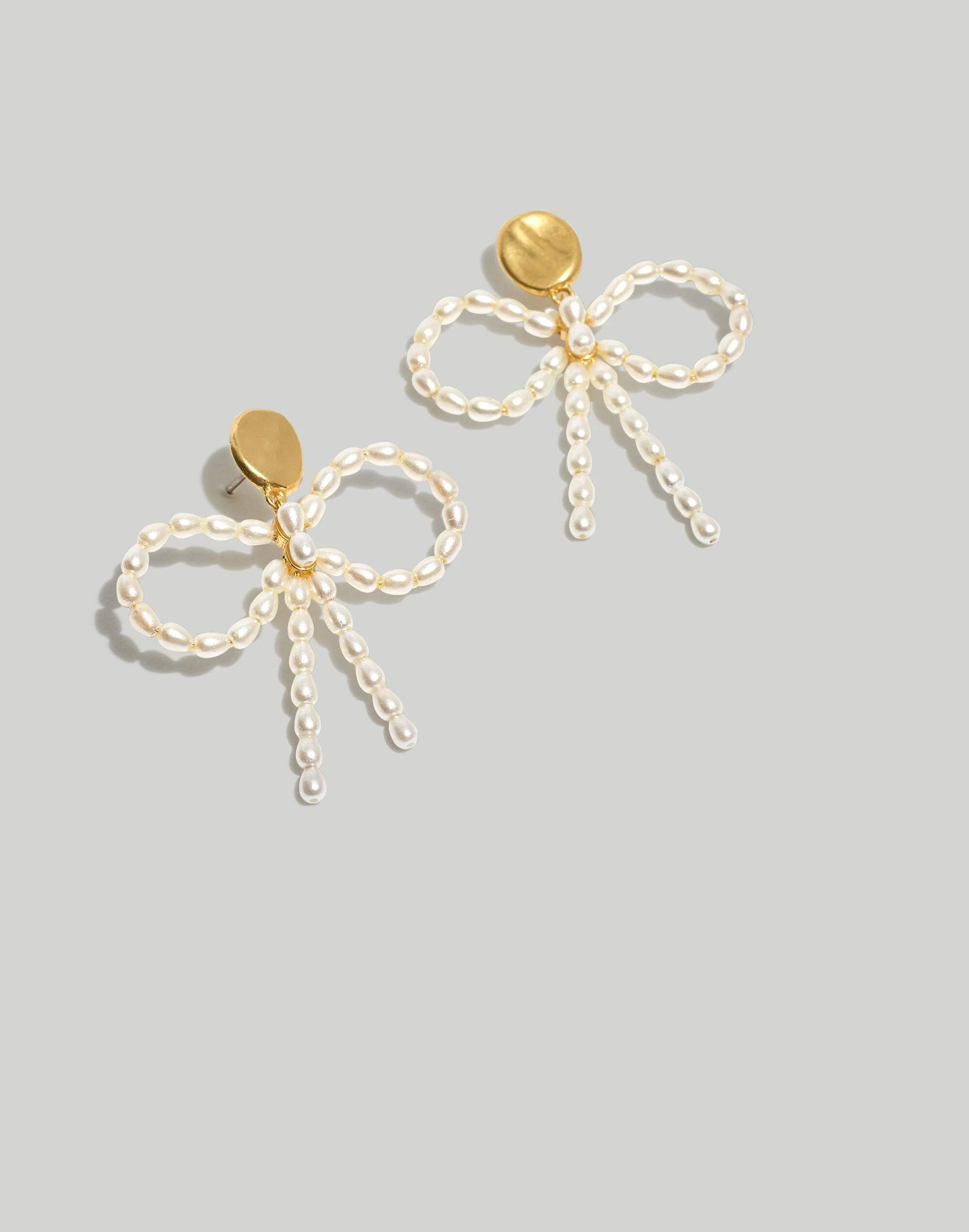 Madewell Pearl Bow Statement Earrings