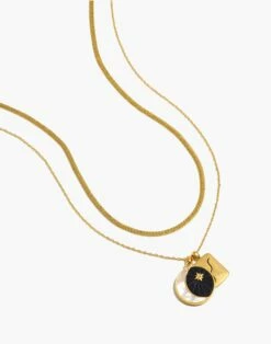 Madewell Two-Piece Etched Celestial Necklace Set