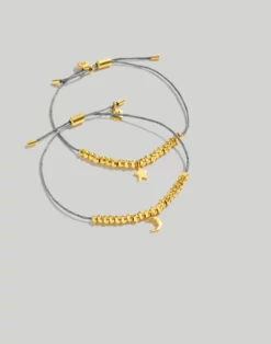 Madewell Star And Moon Charm Friendship Bracelet Set