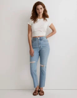 Madewell The Curvy Perfect Vintage Jean In Bradwell Wash: Ripped Edition