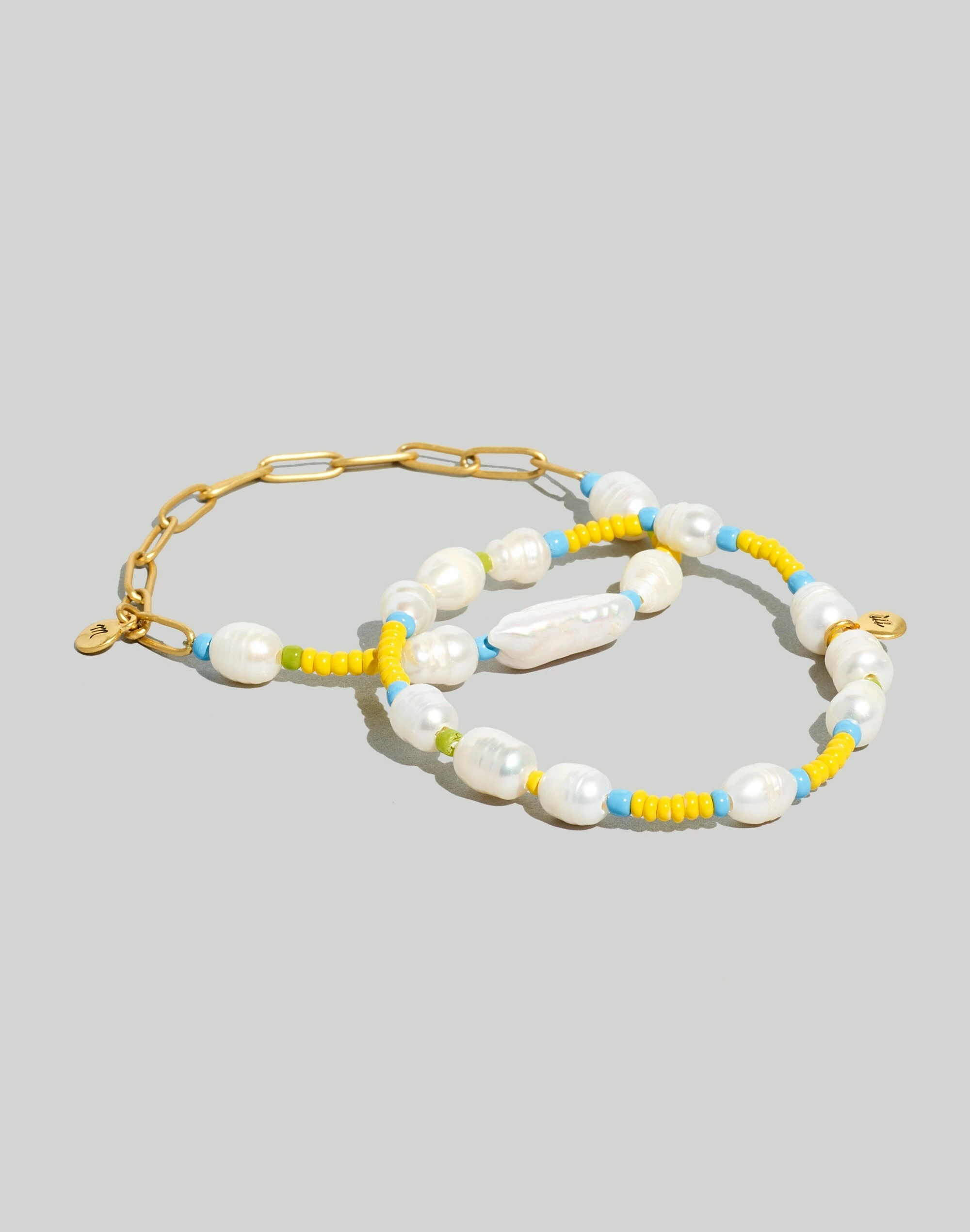 Madewell Two-Pack Freshwater Pearl Seed Bead Bracelet Set
