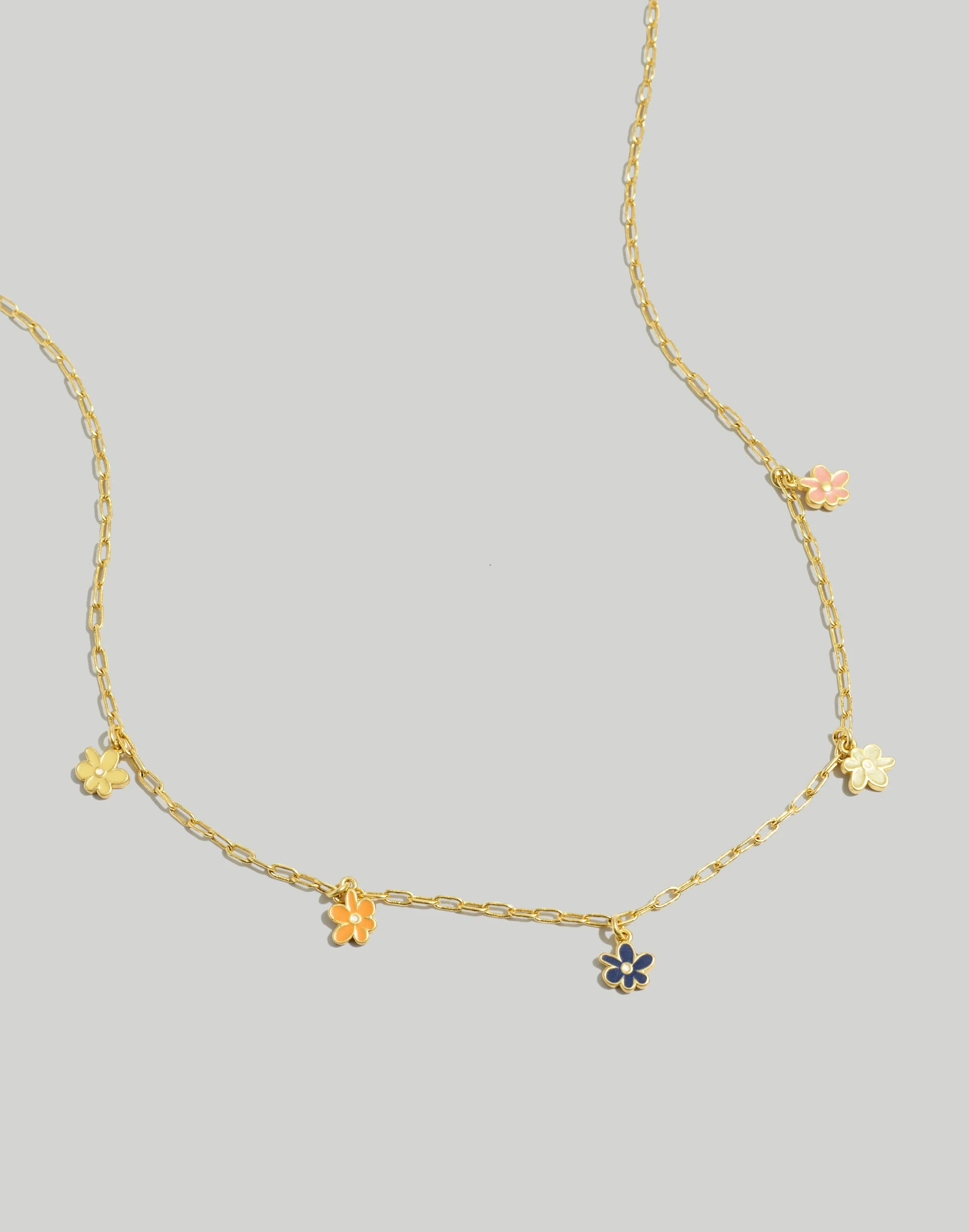 Madewell Enamel Floral Charm Necklace