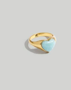 Madewell Stone Collection Jade Heart Signet Ring
