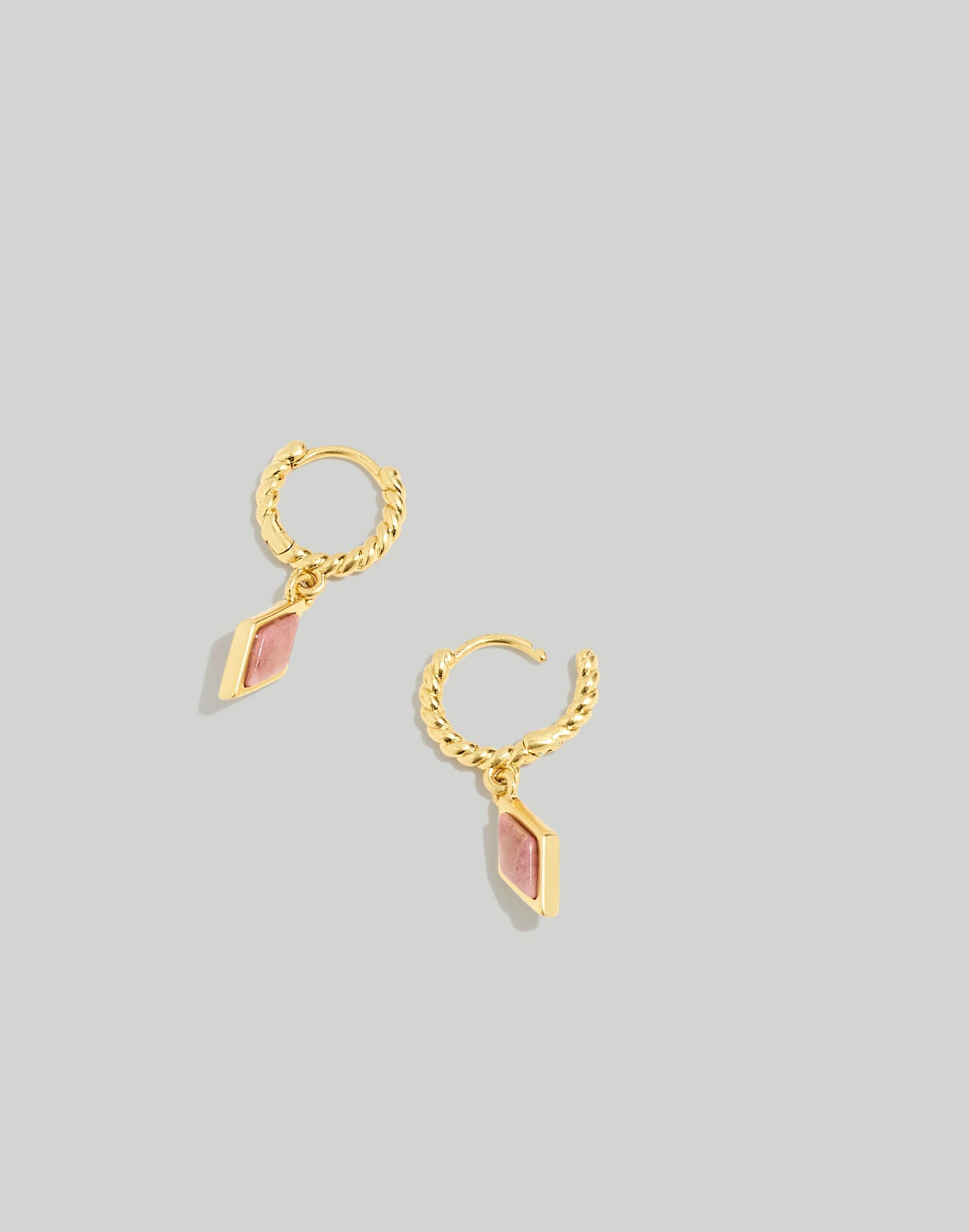Madewell Stone Collection Rhodonite Twisted Huggie Hoop Earrings