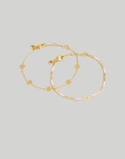 Madewell Two-Pack Etched Heart Bracelet Set