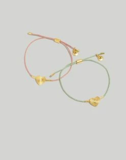 Madewell Two-Pack Etched Heart Friendship Bracelets