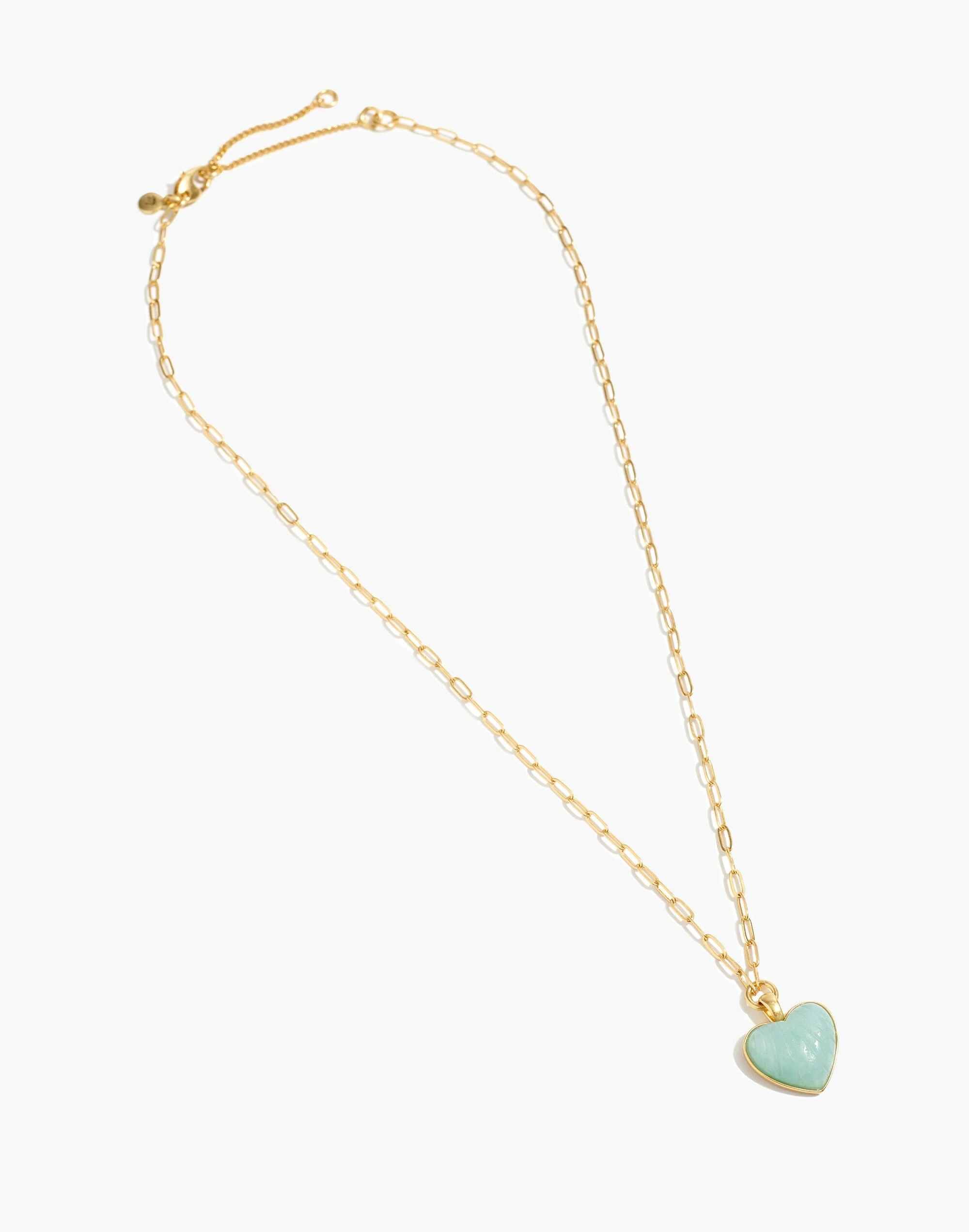 Madewell Stone Collection Jade Heart Pendant Necklace - Image 2
