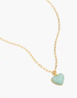 Madewell Stone Collection Jade Heart Pendant Necklace